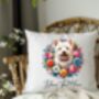 Personalised West Highland Terrier Summer Floral Dog Wreath Cushion And Mug Bundle, thumbnail 4 of 4