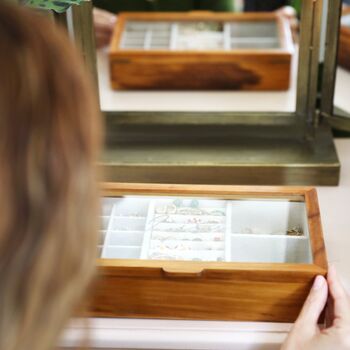 Personalised Glass Top Wooden Jewellery Box, 6 of 12