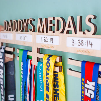 Daddy's Medals Personal Bests Personalised Medal Hanger, 2 of 6