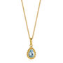 November Birthstone Blue Topaz Gold Plated Necklace, thumbnail 2 of 12