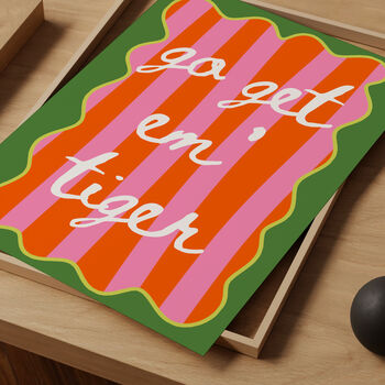 Go Get Em' Tiger Colourful Art Print, 2 of 2