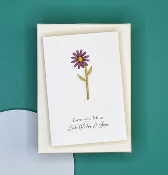 Miniature Engraved Flower Mother's Day Card, 3 of 12