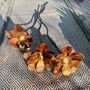 Set Of Three Mini Copper Dahlia Garden Planter Stakes, thumbnail 9 of 9