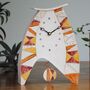 Handmade Ceramic Large Mantel Clock In Bright Warm Colours. Geometric Design. Triangle Patterns, thumbnail 5 of 8