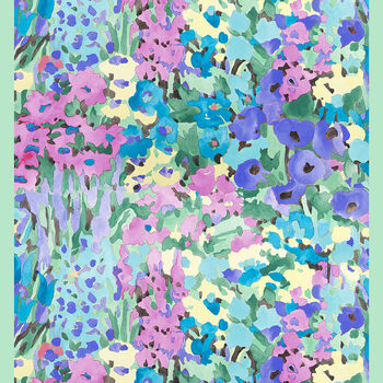 Floral Fantasy Blues Long Silk Scarf, 5 of 8