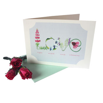 Large Botanical 'Love' Greetings Card, 3 of 3