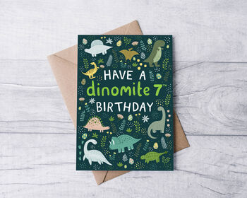 Any Age Dinosaur Birthday Card, Boys Birthday Card, 7 of 8