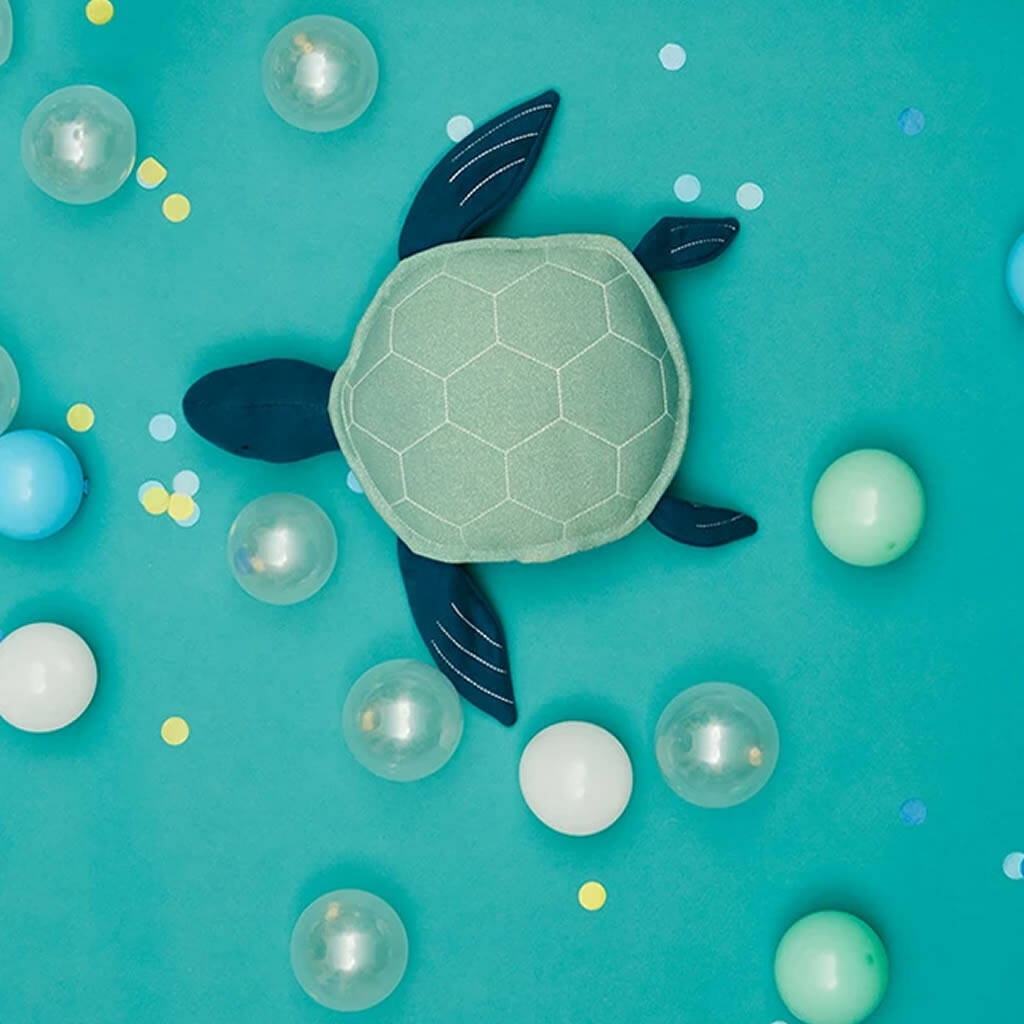 Image of Organic Knitted Sea Turtle Sparkly Character Cushion