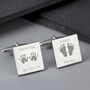 Personalised New Dad Cufflinks New Baby Feet And Hands, thumbnail 3 of 4