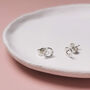 Silver Circle Stud Earrings, thumbnail 1 of 5