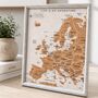 Europe Push Pin Map Europe Cork Board Travel Gift, thumbnail 9 of 12