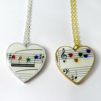 Music Heart Pendant Necklace, 2 of 3