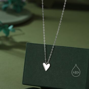 Extra Tiny Heart Pendant Necklace In Sterling Silver, 9 of 9