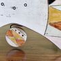 Large Mantel Clock In Shades Of Yellow Triangle Motif, thumbnail 7 of 9