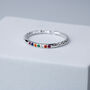 Sterling Silver Colourful Crystal Adjustable Ring, thumbnail 2 of 6