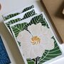 Linocut Gardenia Flower Notecards Set Of Eight, thumbnail 1 of 8