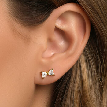Gold Or Silver Cute Bow Stud Earrings, Women's Jewellery, 4 of 6