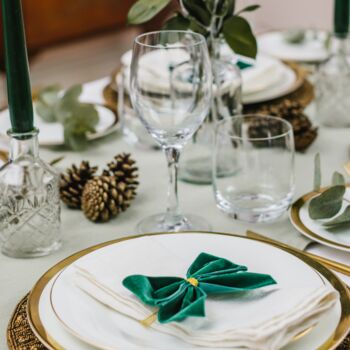 Duo Of Forest Green Napkin Bows, 7 of 7