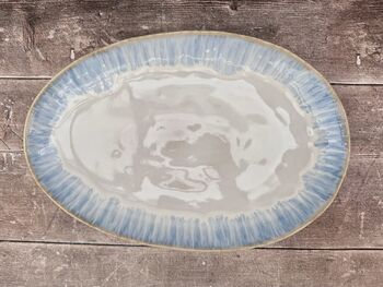 Blue Patterned Oval Serving Plate, 41cm, 4 of 4