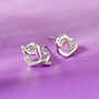 Heart Pretzel Gold Or Silver Plated Stud Earrings, thumbnail 4 of 6