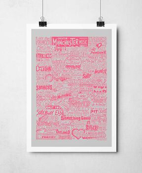 Manchester Music Scene Typography Print, 5 of 12