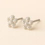 Sterling Silver Pearl Daisy Flower Stud Earrings, thumbnail 1 of 7