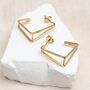 18ct Gold Plated Or Silver Double Square Hoops, thumbnail 1 of 3