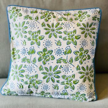 Green Floral Cushion Cover, 2 of 2