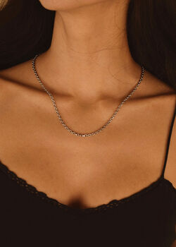 Anchor Chain Necklace Silver Minimal Gift, 3 of 5