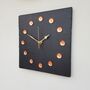 Slate And Copper Square Clock, thumbnail 3 of 4
