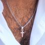 Mens 925 Silver Cross Pendant Necklace, thumbnail 5 of 10