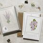 Set Of Six Different Purple And Blue Floral Notecards, thumbnail 9 of 11