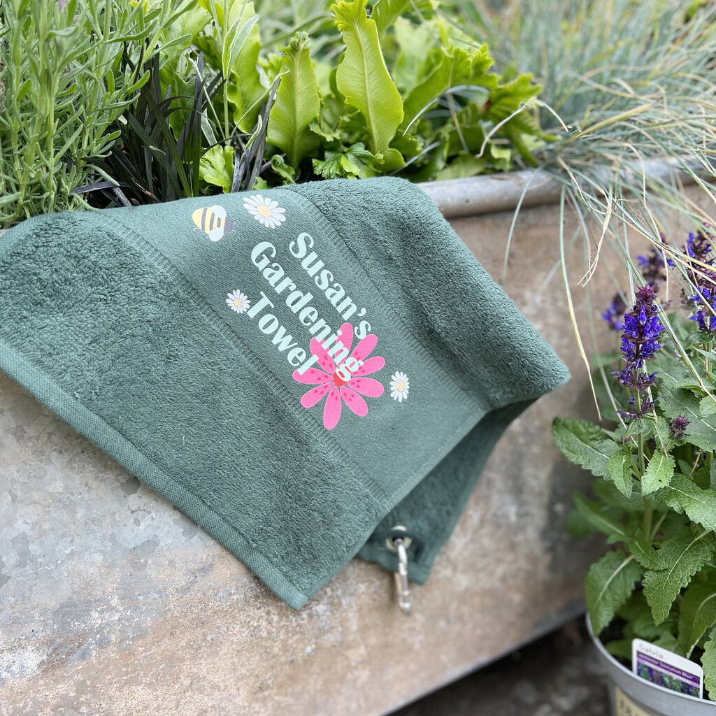 Floral Personalised Gardening Towel, 1 of 2
