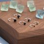 Sterling Silver Black Cz Open Huggie Hoop, thumbnail 2 of 10