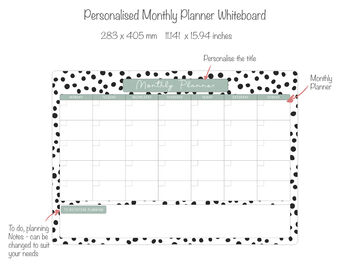 Personalised Monthly Planner Wall Calendar Whiteboard, 8 of 8