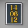 Personalised Special Date Grey And Yellow Wall Art, thumbnail 2 of 7