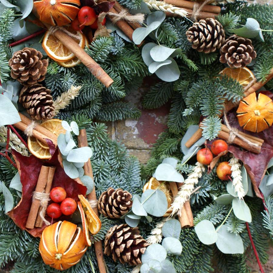 Luxury Fresh Country Christmas Wreath By The Artisan Dried Flower Company