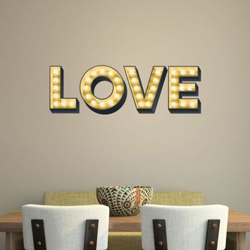 Love Light Up Letters Effect Wall Sticker, 2 of 2