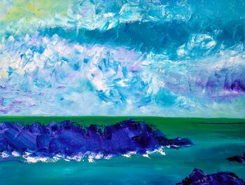 Surreal Coastline Original Oil Painting, 3 of 6