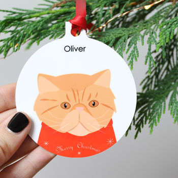 Personalised Christmas Cat, Metal Tree Decoration, 11 of 12