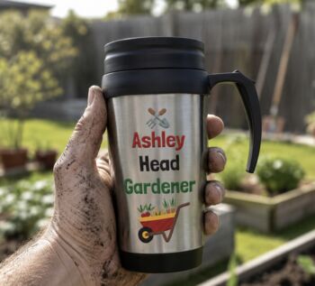 Personalised Head Gardener Travel Mug, 3 of 4