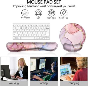 Glitter Keyboard And Mouse Wrist Rest Pad Set, 3 of 6