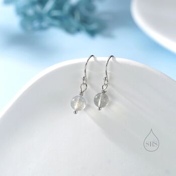 Genuine Labradorite Drop Hook Earrings In Sterling Silver, 4 of 12