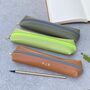 Personalised Recycled Leather Zipped Pen Case, thumbnail 5 of 8