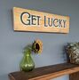 “Get Lucky” Retro Hand Painted Vintage Wood Sign, thumbnail 1 of 2