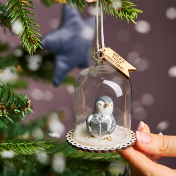 Personalised First Baby's Christmas Penguin Bauble, 3 of 4