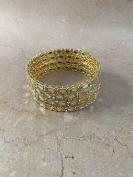 Afrin Mirror Work Bangle Set Size Two.Six Gold, 3 of 4