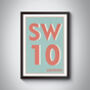 Sw10 Chelsea London Postcode Typography Print, thumbnail 8 of 10