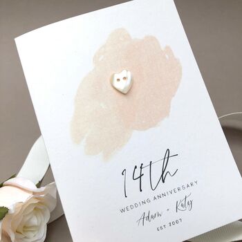 14th Ivory Personalised Wedding Anniversary Card, 4 of 5