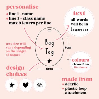 Personalised School Book Bag Tag, 5 of 6